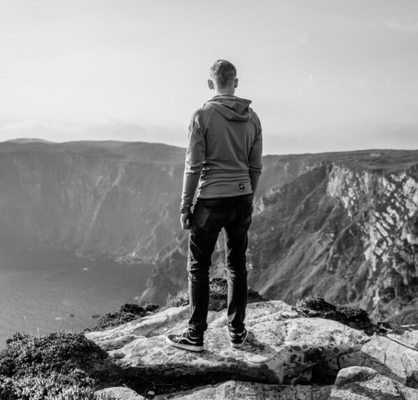 Young man in christian gap program, Ziklag, overlooking mountains and valleys